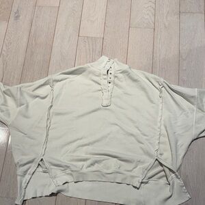 We The Free Cream Ribbed Terry Sweatshirt cream